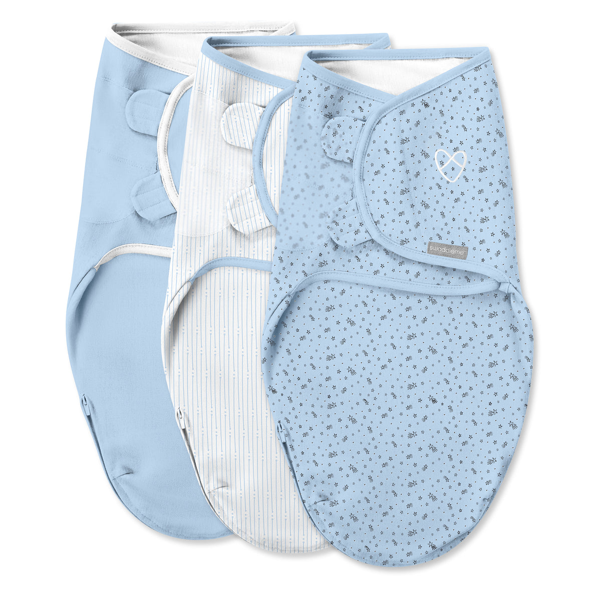 Easy Change Swaddle, Size SM, 03 months, 3pk (Shooting Stars) Kids2 Inc