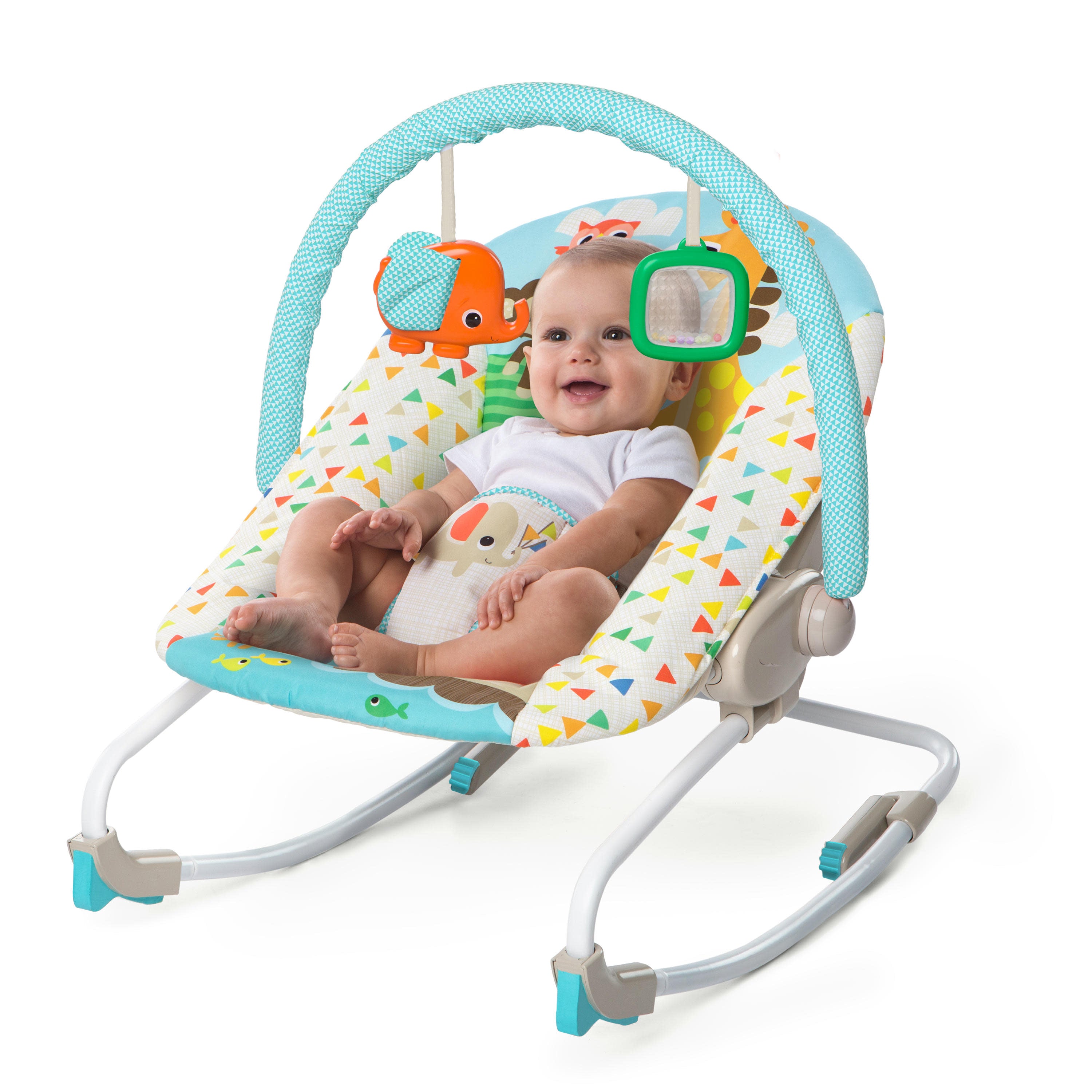 Bright Starts Rainbow 2-in-1 Baby Rocker & Stationary Seat