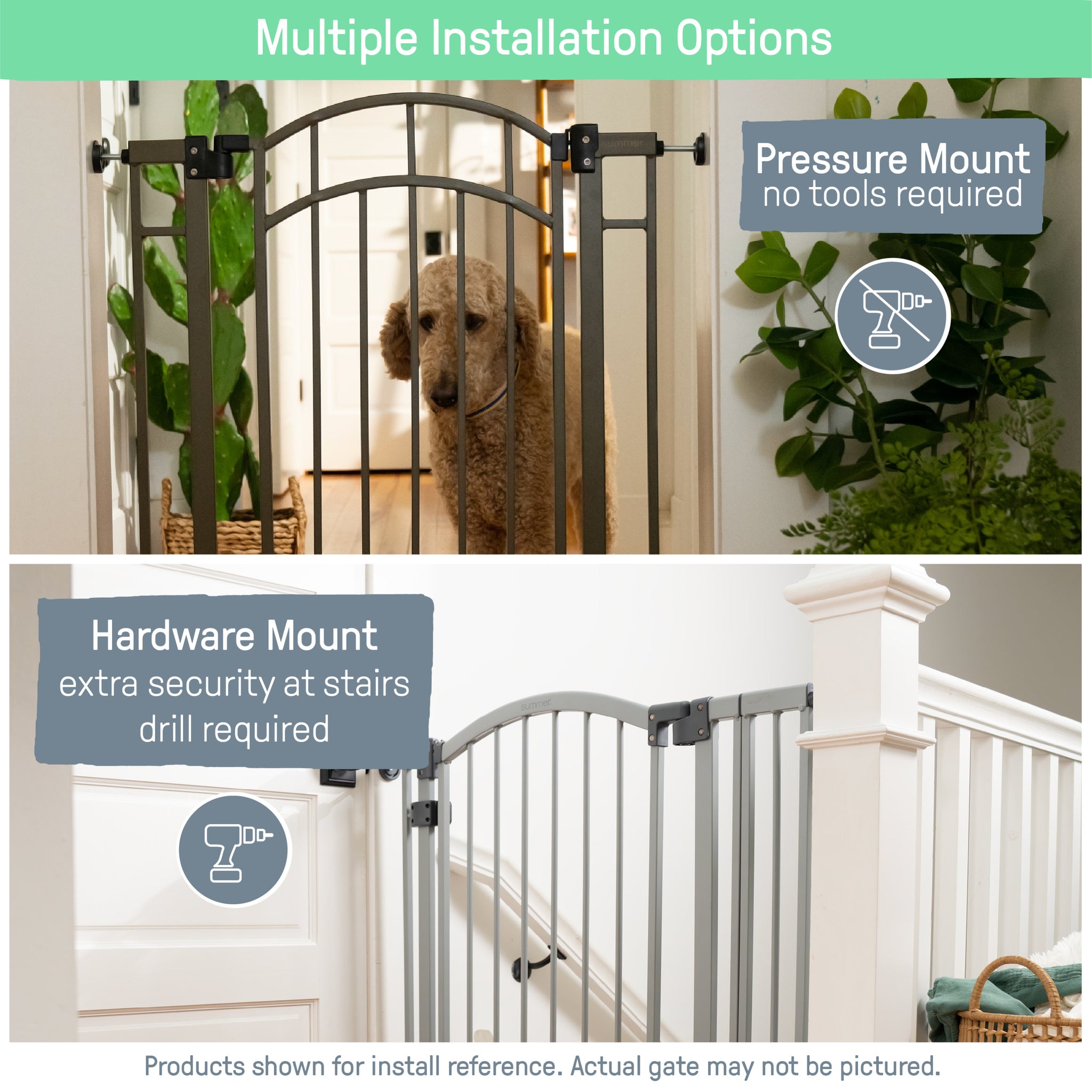 Anywhere Decorative Walk Thru Pet and Baby Gate Openings 28 42.5 Walnut Charcoal Kids2 LLC