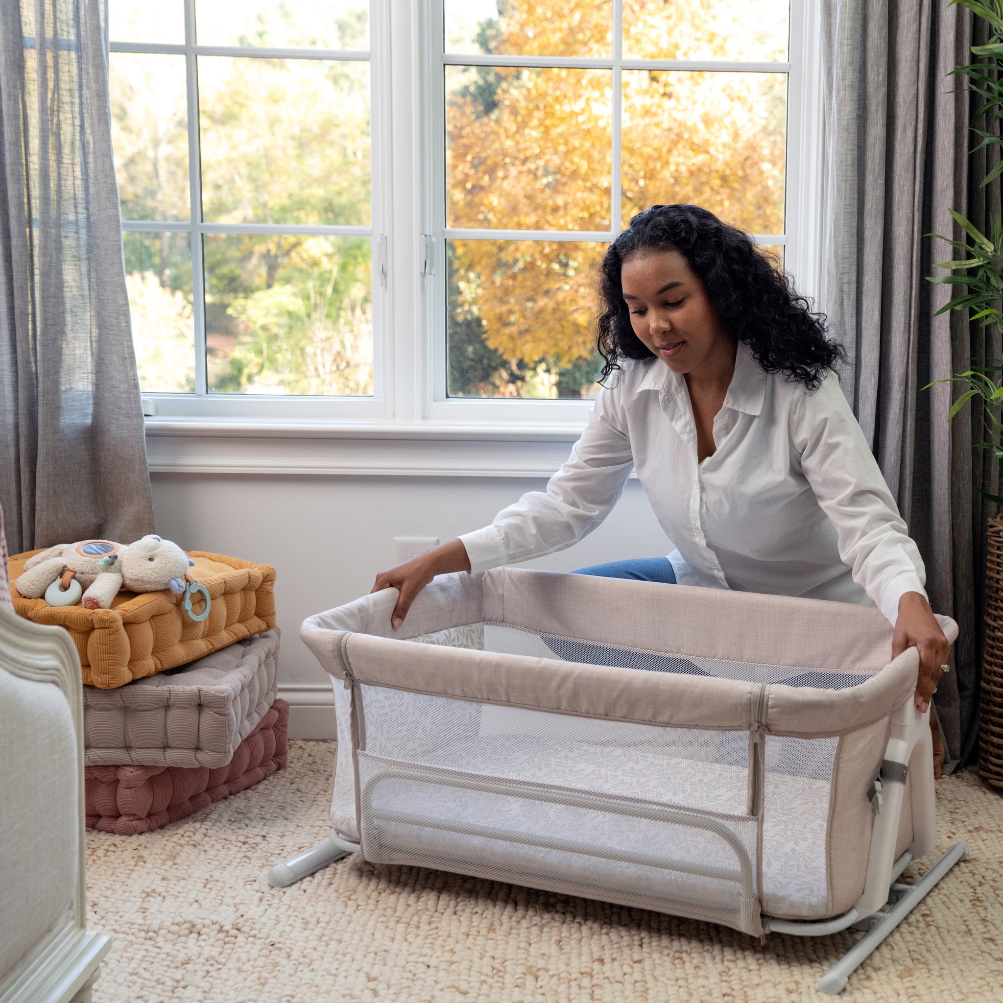 Bassinet near bed online