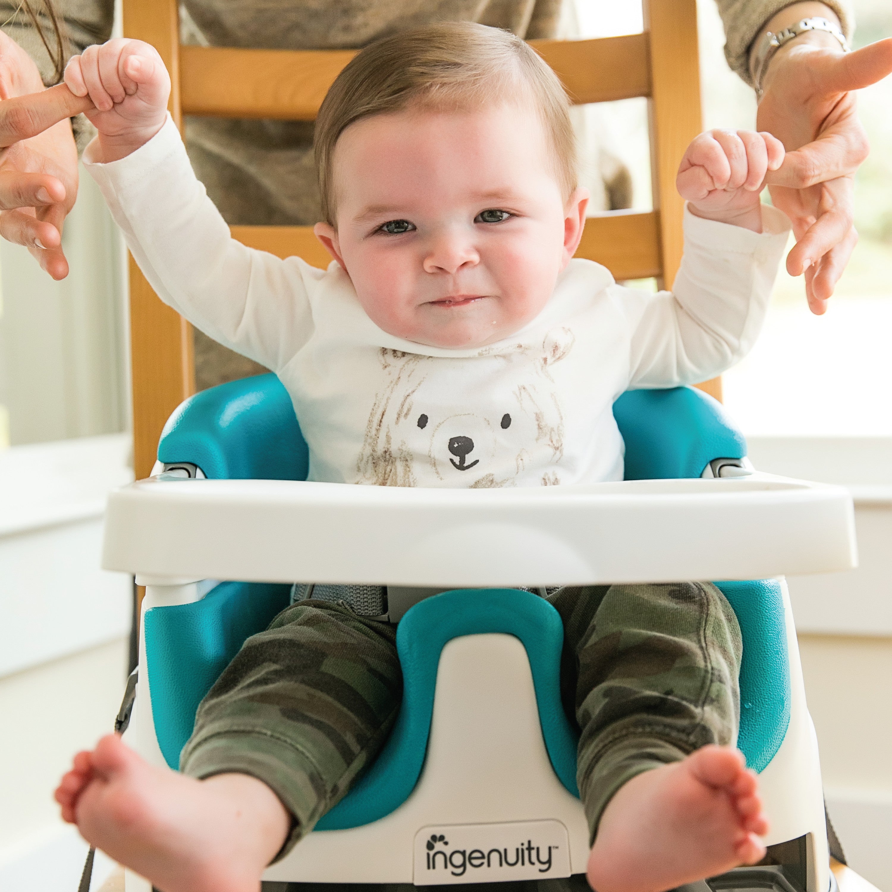 Ingenuity Baby Base 2-in-1 Booster Feeding and Floor Seat with Self-Storing  Tray - Cashmere