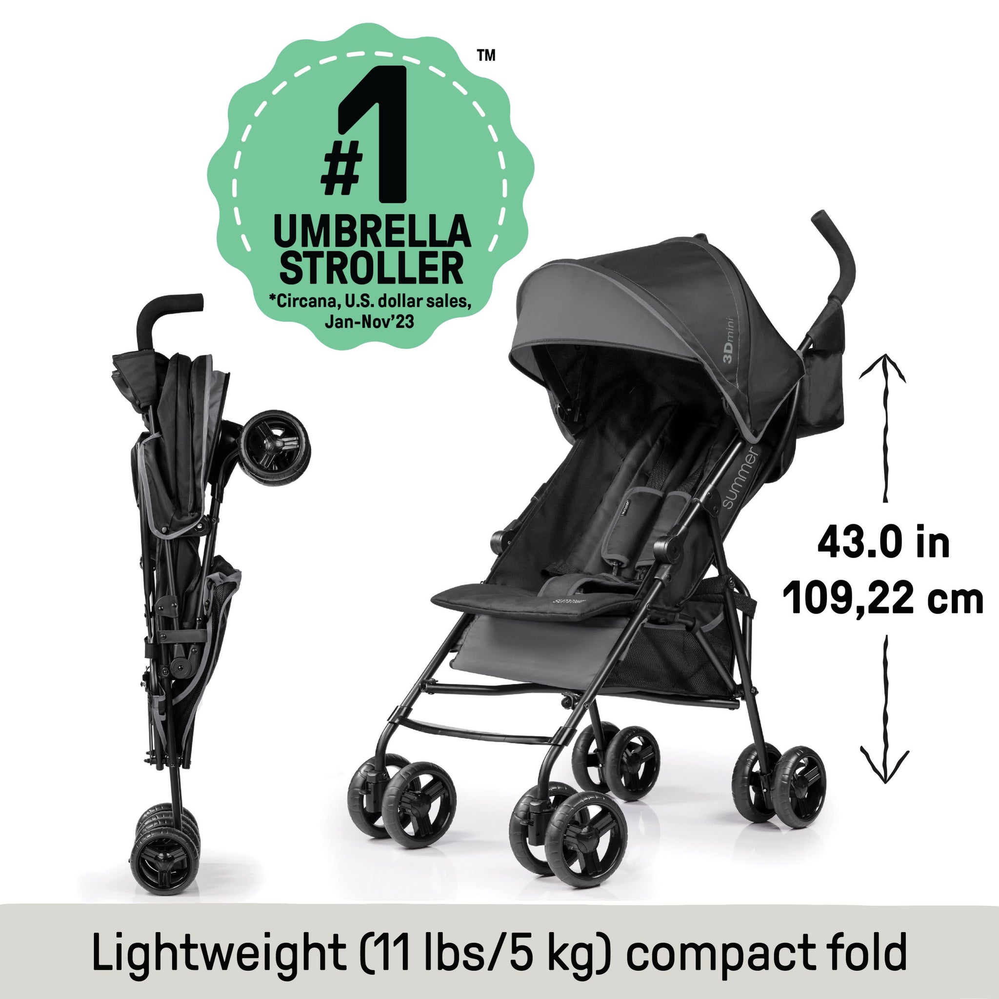 3Dmini Convenience Stroller Dusty Blue Kids2 LLC