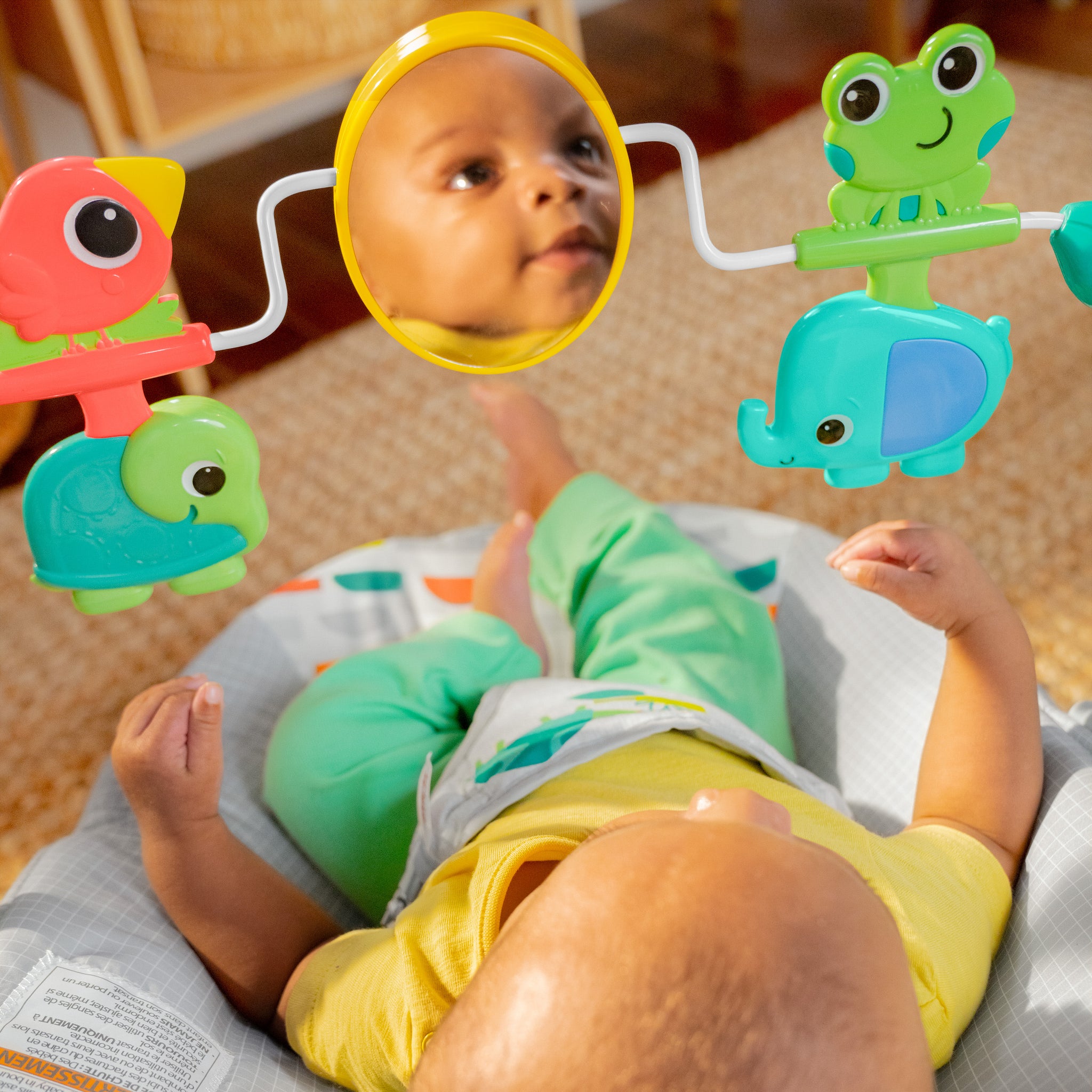 Bright Starts Playful Paradise Vibrating Baby Bouncer with Toys